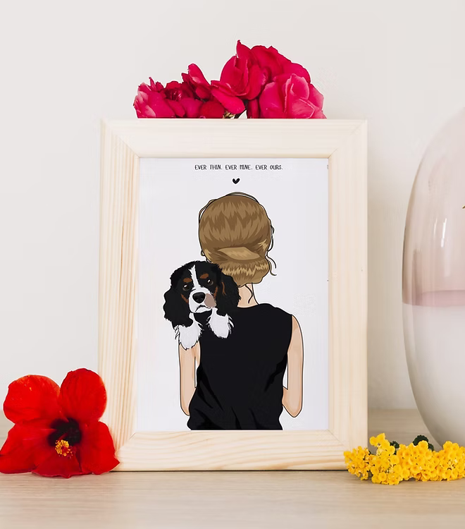 Ritratto Personalizzato Padrone e il suo Animale del Cuore