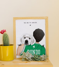 Ritratto Personalizzato Padrone e il suo Animale del Cuore