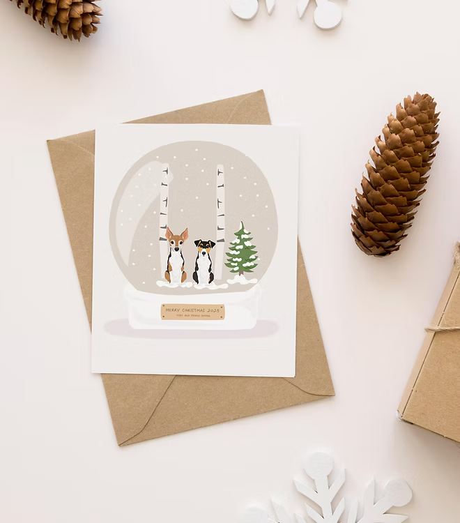 Biglietto di Natale personalizzato con Disegno del tuo animale domestico