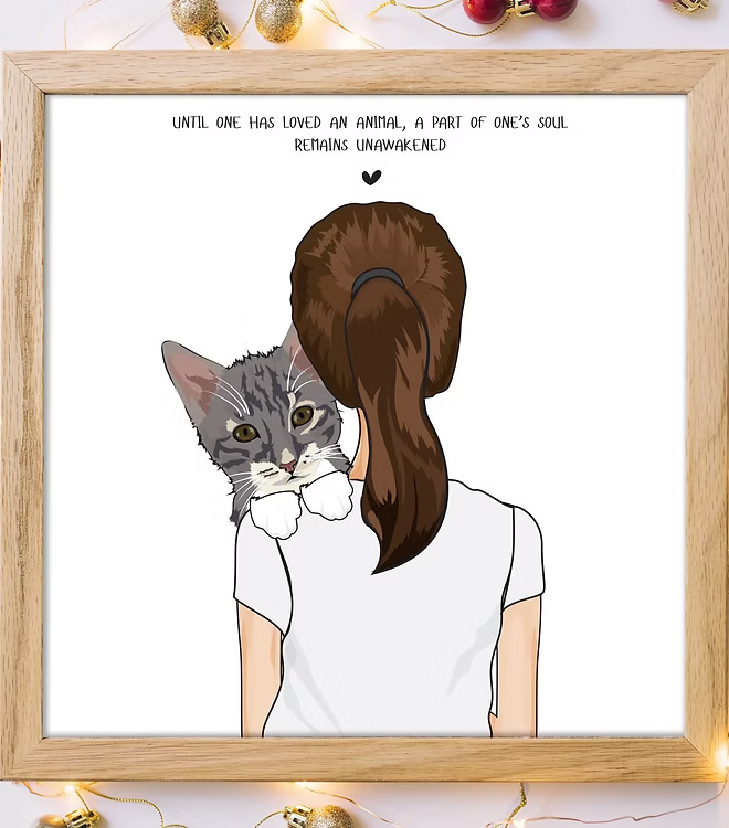 Ritratto Personalizzato Padrone e il suo Animale del Cuore