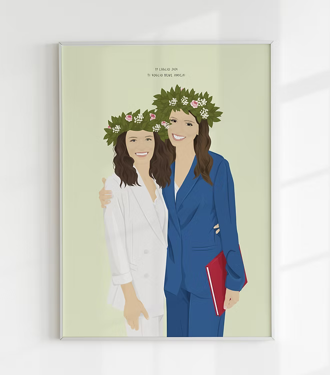 Ritratto di Laurea personalizzato a mano, regalo originale per laureato, alta risoluzione, effetto wow garantito