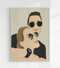 Ritratto di coppia personalizzato disegno a mano regalo originale