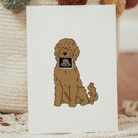 Cartolina personalizzata per annuncio gravidanza con disegno animale su cartoncino opaco premium