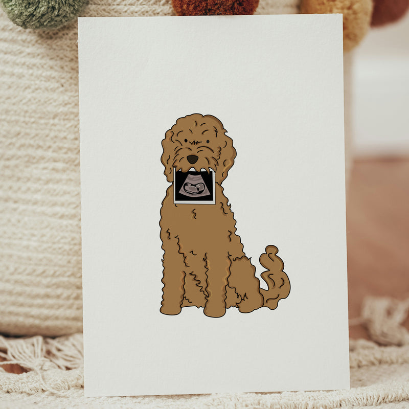 Cartolina personalizzata per annuncio gravidanza con disegno animale su cartoncino opaco premium