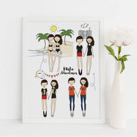 Mappa della Nostra Amicizia illustrazione personalizzata che celebra il legame unico tra amiche a distanza