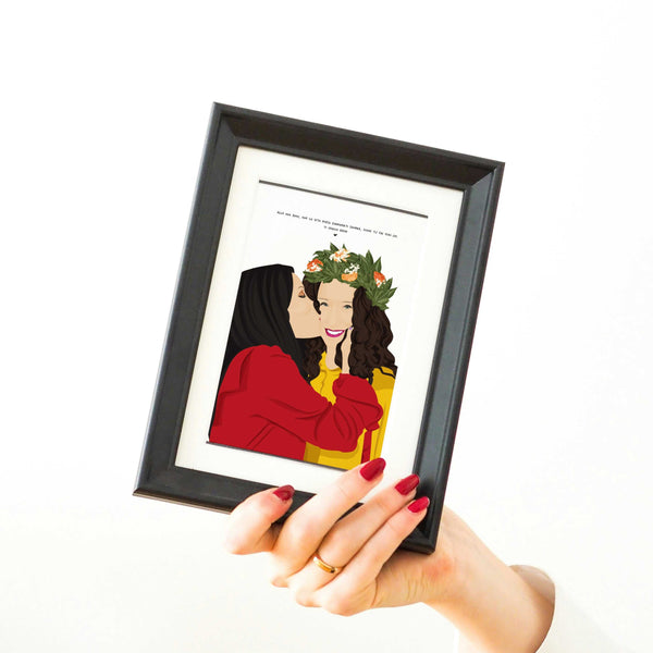 ritratto personalizzato da una o più foto del giorno della laurea. Ideale come regalo di laurea per la migliore amica o per la sorella