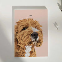 It's a personalized, hand-drawn pet portrait made from a photo, in a realistic and unique style. It's the perfect gift for a pet memorial, a recent pet loss or as a birthday gift for a friend who really loves his or her pet.